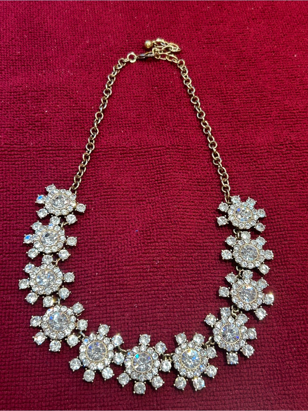 Francesca's Collections Gold Floral Crystal Cluster Necklace